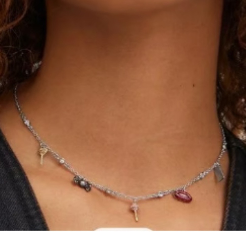 Coach Silver Necklace with Red and Gold Charms - Picture 2 of 5